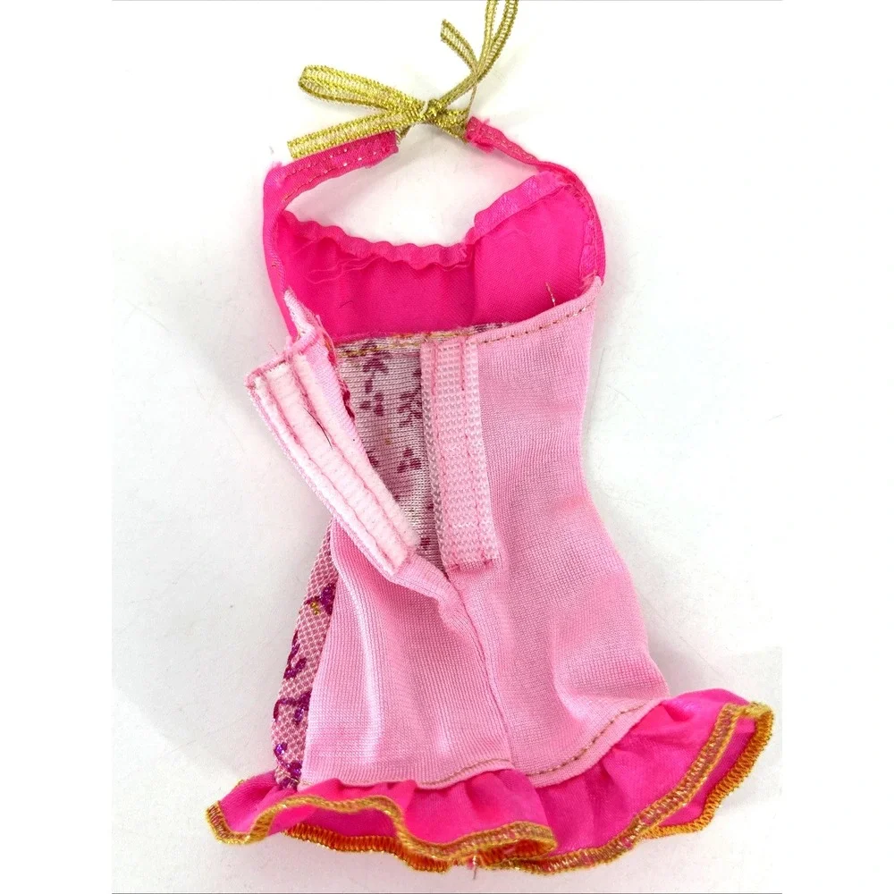 2010 Barbie Fashionistas‎ Sweetie PINK Lace Halter Dress Mini Ruffle Party